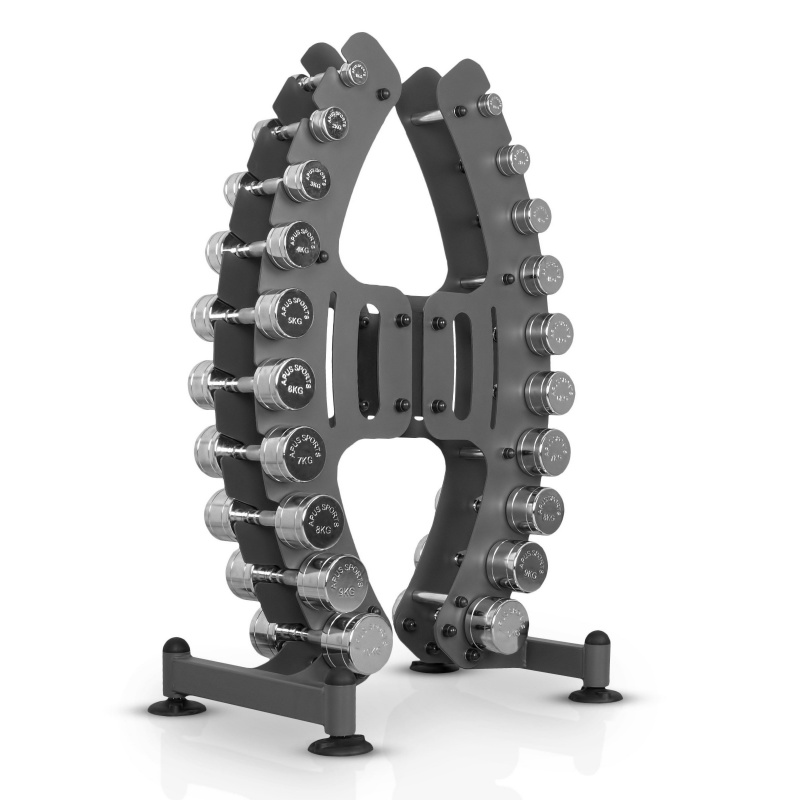 Купить Набор хром. гантелей 1-10 кг (с подставкой) Marbo Sport MP-S206